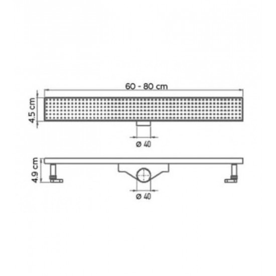 Κανάλι Ντουζiέρας Σιφών Tema 83734N 40cm Ανοξείδωτο με αναστρεφόμενη σχάρα Μαύρο Κανάλι Ντουζiέρας Σιφών Tema 83734N 40cm Ανοξείδωτο με αναστρεφόμενη σχάρα Μαύρο